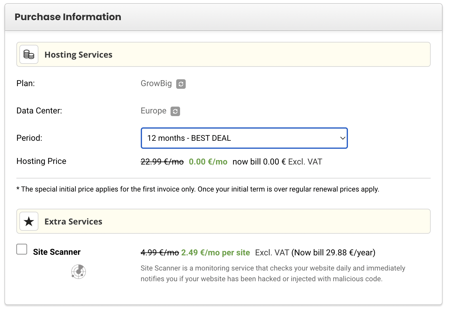 SiteGround extra services