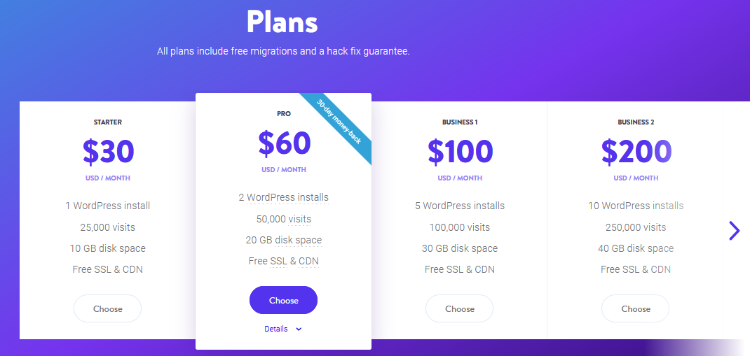 Kinsta Pricing Plans