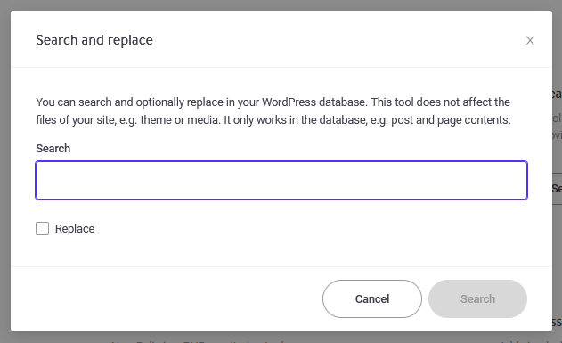 Search and Replace Feature