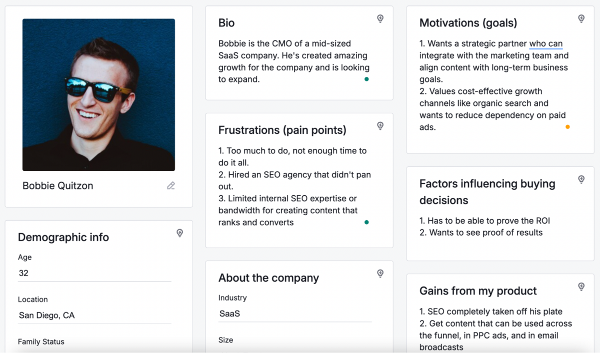 An example of a buyer persona