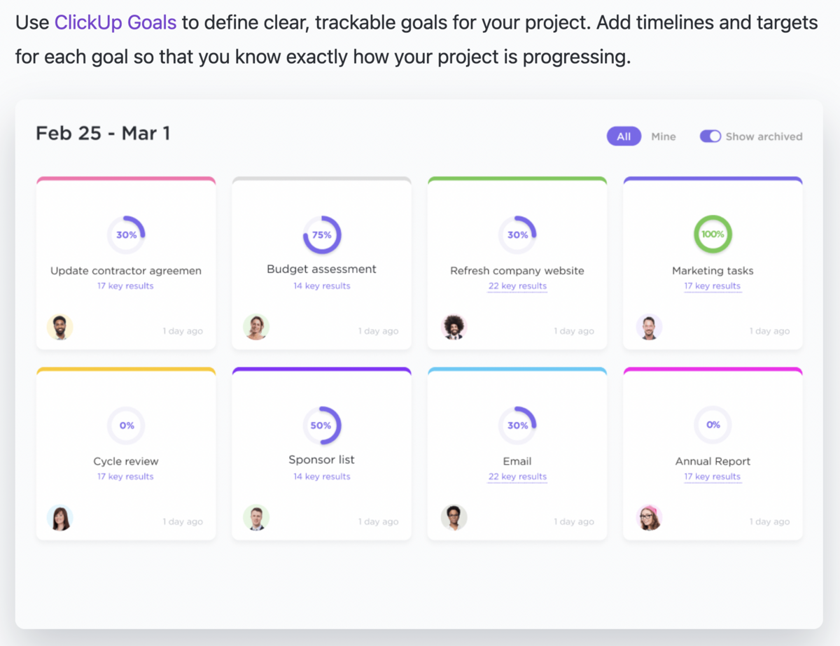 ClickUp weaving their product into their content