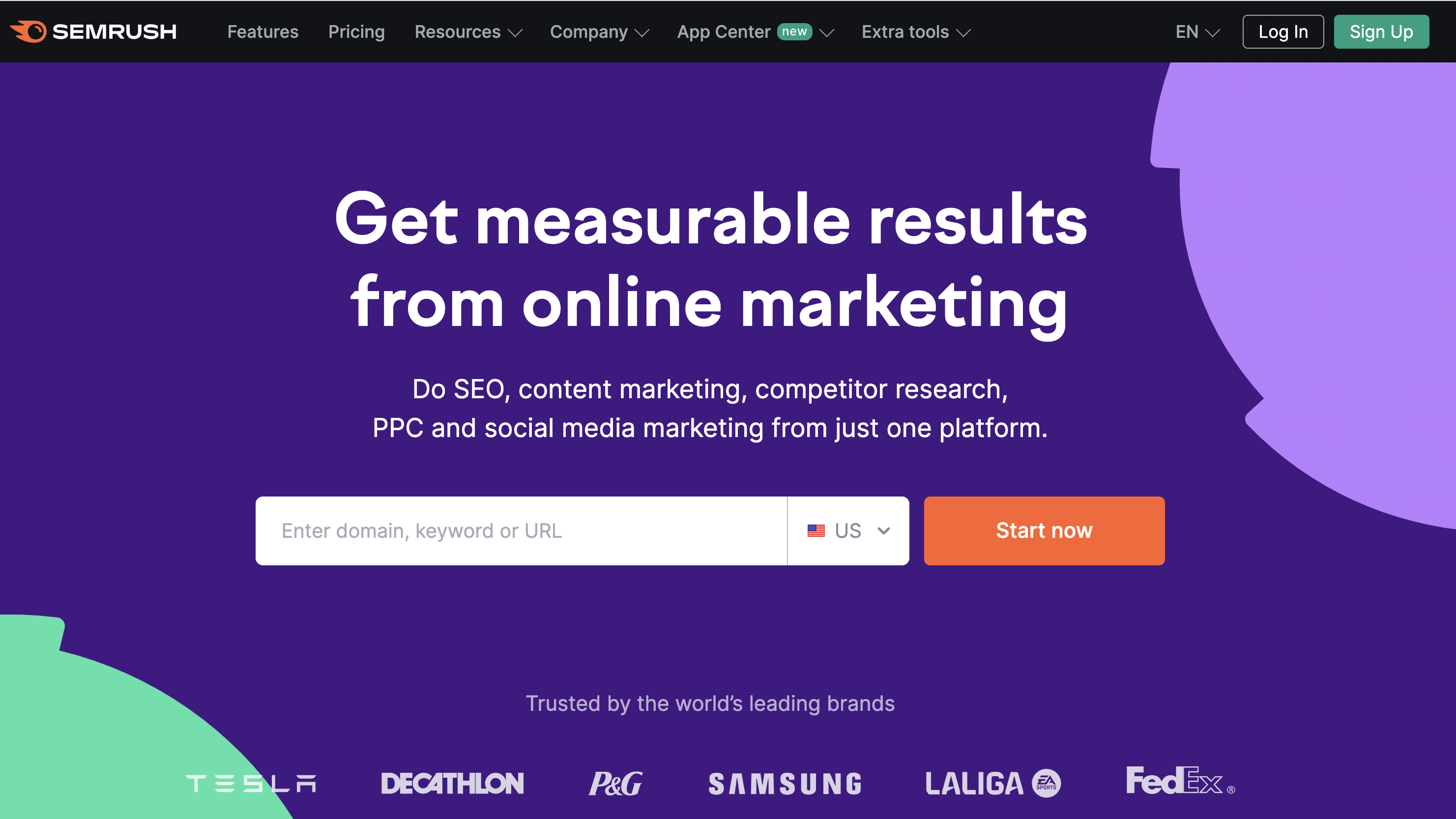SEMrush homepage